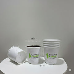 Set Of 3 - 7.5inch  White Pots