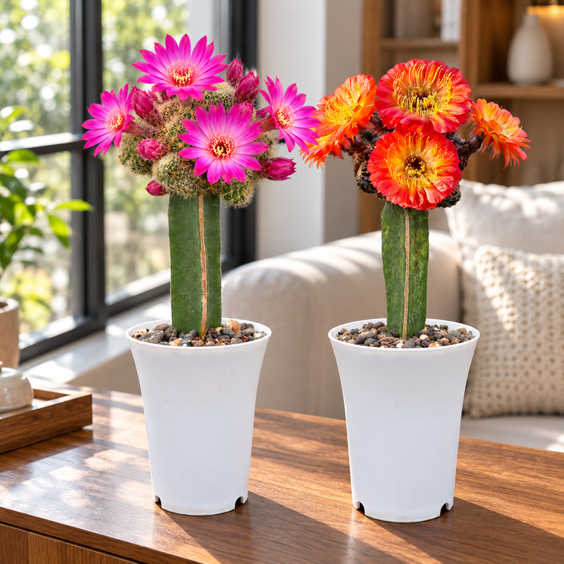 Combo of 2 Flowering Cactus – Lobivia & Sulcorebutia