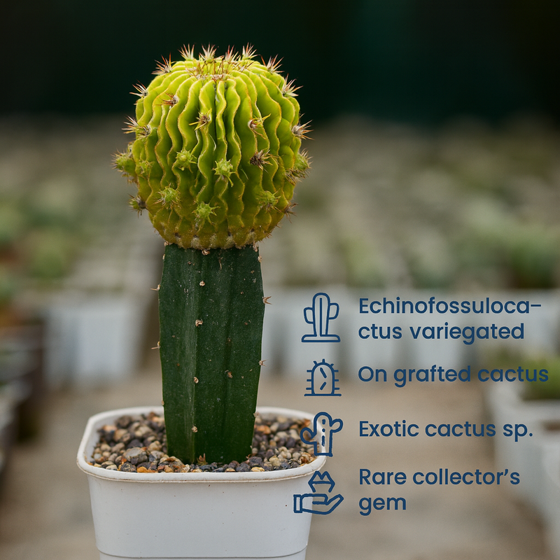 Echinofossulocactus variegated- brain Cactus variegated- stenocereus multicostatusÂ variegated