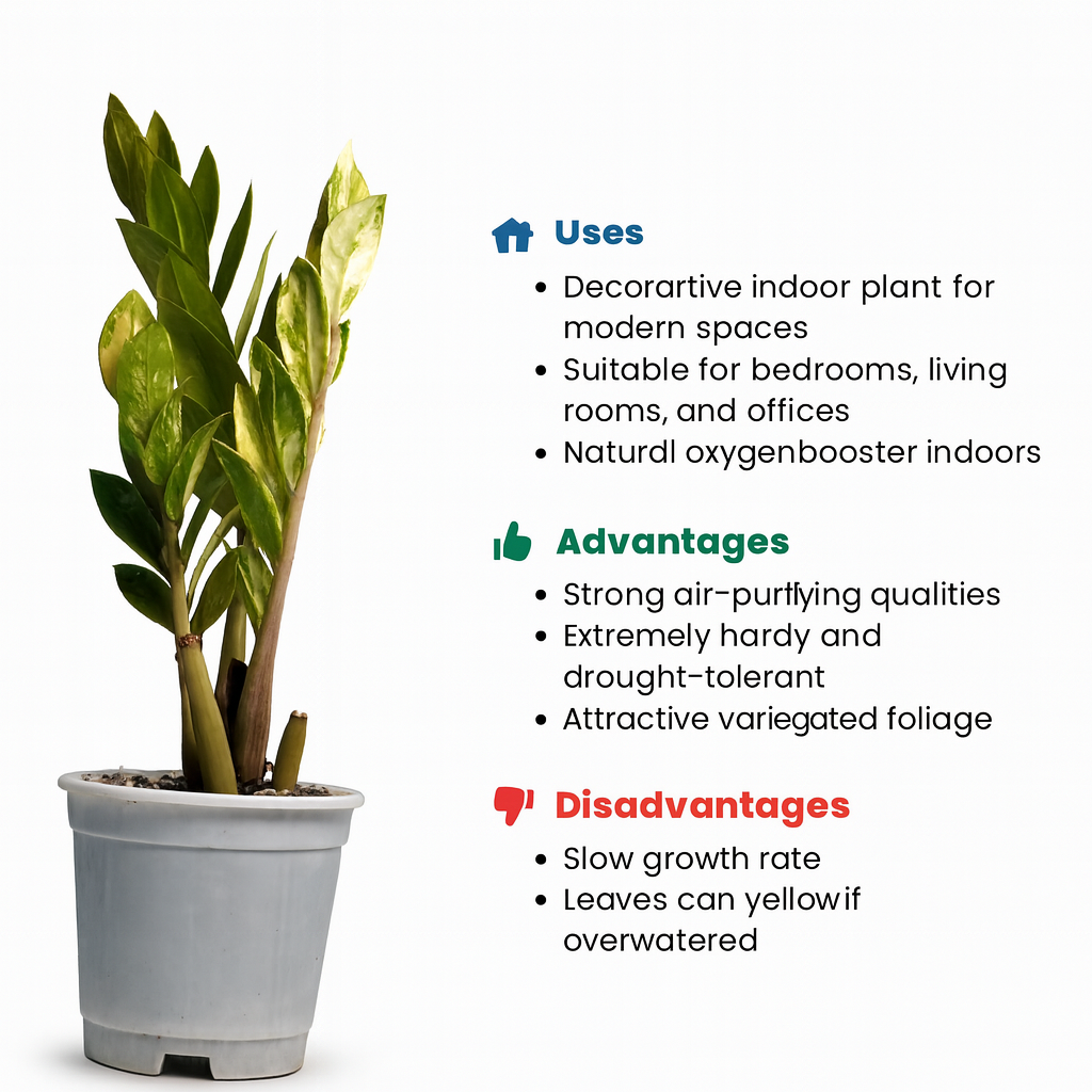 variegated zz plant online india Buy ZZ Plant Variegated – Rare Air Purifying Indoor Plant – Samarth Cactus Nursery