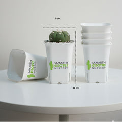 Set Of 12-3.5inch White Tall square Pot